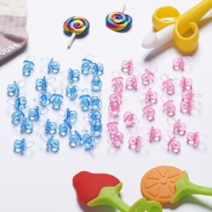 150 Mini Acrylic Pacifiers for Baby Shower Game, 0.86 Inch Bulk Chupones para Gender Reveal Party Favors Table Decoration (Pink)