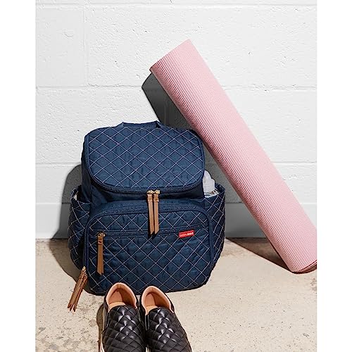 Skip Hop Diaper Bag Backpack: Forma, Multi-Function Baby Travel Bag with Changing Pad & Stroller Attachment, Navy