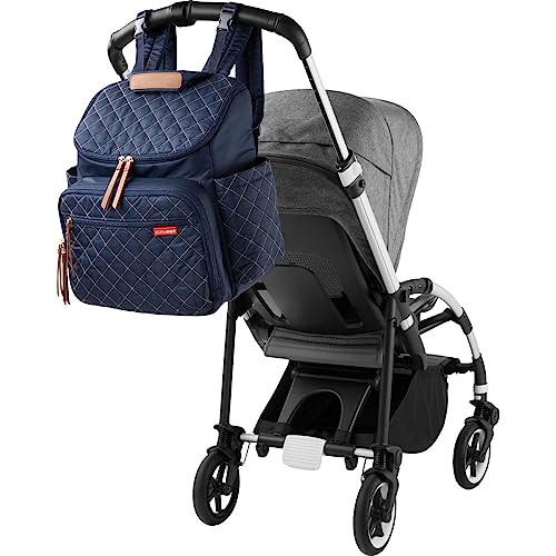 Skip Hop Diaper Bag Backpack: Forma, Multi-Function Baby Travel Bag with Changing Pad & Stroller Attachment, Navy