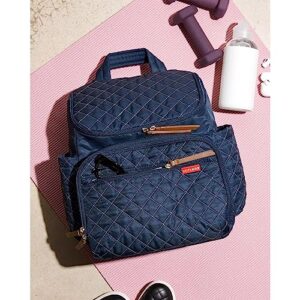 Skip Hop Diaper Bag Backpack: Forma, Multi-Function Baby Travel Bag with Changing Pad & Stroller Attachment, Navy