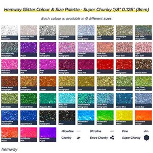 Hemway Premium Ultra Sparkle Glitter Multi Purpose Metallic Flake for Arts Crafts Nails Cosmetics Resin Festival Face Hair - Mother of Pearl Iridescent - Super Chunky (1/8" 0.125" 3mm) 100g / 3.5oz