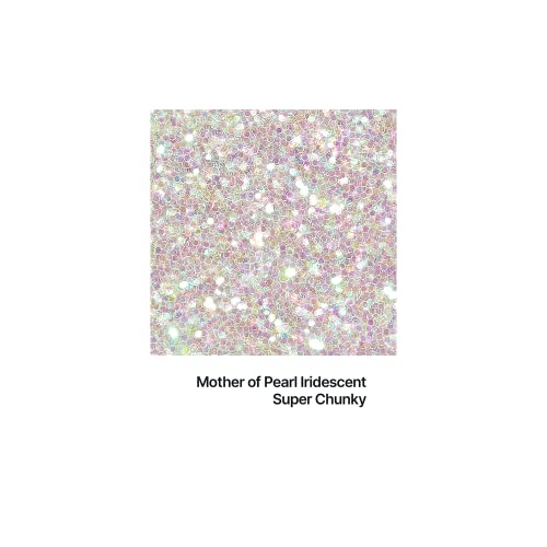 Hemway Premium Ultra Sparkle Glitter Multi Purpose Metallic Flake for Arts Crafts Nails Cosmetics Resin Festival Face Hair - Mother of Pearl Iridescent - Super Chunky (1/8" 0.125" 3mm) 100g / 3.5oz