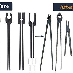 DIY Rapid Tongs Bundle Set 5 Type of Tong Bundles Set Comes with Rivet for Blacksmith Beginner