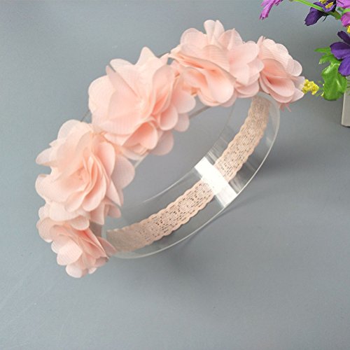 Baby Girls Headband Flower Birthday Crown Hair Accessories-Gift for Baby White