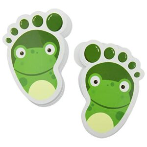 bluecell 15-pairs cartoon animals guide self-adhesive footprints stickers floor decals for room party nursery floor stairs decor (frog (green))