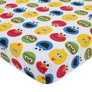 Sesame Street - Yellow, Blue, Red 2Piece Toddler Sheet Set with Fitted Crib Sheet & Pillowcase, Yellow, Blue, Red, Green