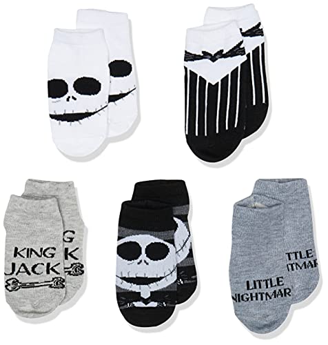 Disney unisex baby Disney Nightmare Before Christmas 5 Pack Shorty Socks, Black White Multi, 2-4T US