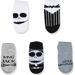 Disney unisex baby Disney Nightmare Before Christmas 5 Pack Shorty Socks, Black White Multi, 2-4T US