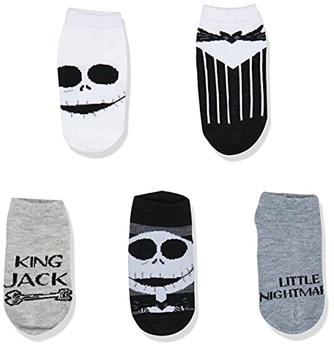 Disney unisex baby Disney Nightmare Before Christmas 5 Pack Shorty Socks, Black White Multi, 2-4T US