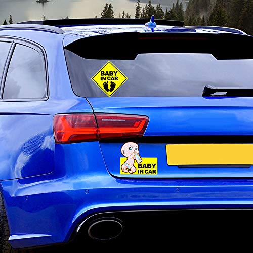 4 Piece Baby Board Sign Sticker for Car Baby in Car Decal Baby Kids Safety Signs Stickers Baby Car Sticker Baby Car Decal Reflective Kids Safety Warning