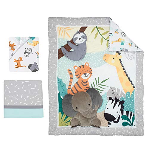 Bedtime Originals Mighty Jungle 3Piece Crib Bedding Set, Multicolor (283003V)