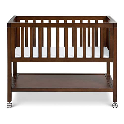 DaVinci Archie Portable Bassinet in Espresso, Removeable Wheels, Greenguard Gold Certified