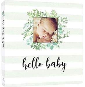 baby memory book first 5 years - keepsake monthly milestone journal for boy or girl - pregnancy gift for baby shower - gender neutral record book with gift box - personalize cover with baby photo