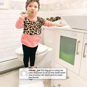 Delta Children Toddler Step Stool for Boys & Girls - 2 Pack - Ideal for Potty Training, Bathroom, Kitchen or Bedroom, White/Grey