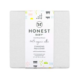 HonestBaby Organic Cotton Changing Pad Covers (Set of Two), Bright White, One Size