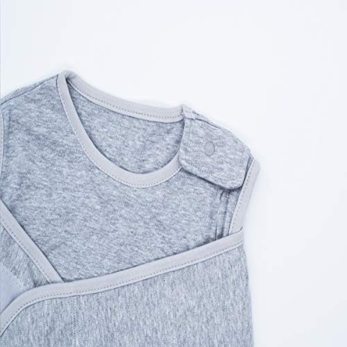 AOUHA Baby Sleepsack Swaddle 3-Way Adjustable Wearable Blanket Boy and Girl,100% Cotton,6-12 Months(Gray)