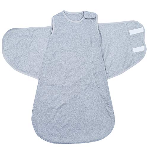 AOUHA Baby Sleepsack Swaddle 3-Way Adjustable Wearable Blanket Boy and Girl,100% Cotton,6-12 Months(Gray)