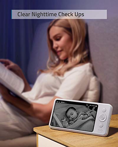 eufy Security, SpaceView Pro Video Baby Monitor with 5" Screen, Two-Way Audio, Security Camera, 720p, Pan & Tilt, Night Vision, Lullaby Player, Wide Angle Lens Not Included (No App Required)