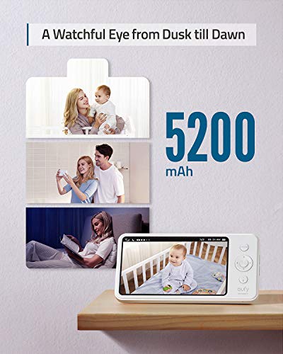 eufy Security, SpaceView Pro Video Baby Monitor with 5" Screen, Two-Way Audio, Security Camera, 720p, Pan & Tilt, Night Vision, Lullaby Player, Wide Angle Lens Not Included (No App Required)