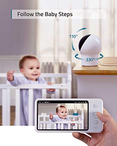 eufy Security, SpaceView Pro Video Baby Monitor with 5" Screen, Two-Way Audio, Security Camera, 720p, Pan & Tilt, Night Vision, Lullaby Player, Wide Angle Lens Not Included (No App Required)