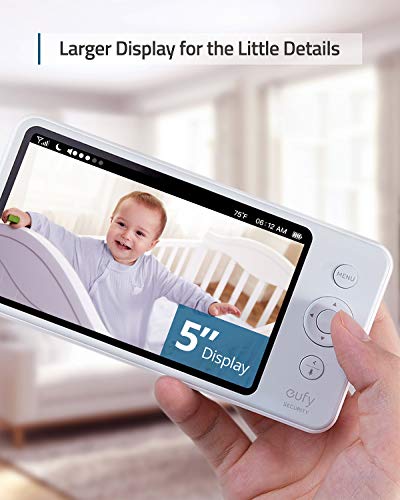 eufy Security, SpaceView Pro Video Baby Monitor with 5" Screen, Two-Way Audio, Security Camera, 720p, Pan & Tilt, Night Vision, Lullaby Player, Wide Angle Lens Not Included (No App Required)