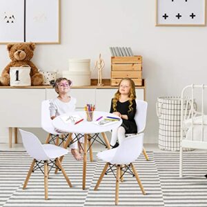 HAPPYGRILL 5-Pieces Kids Table Chairs Set Modern Style Toddler Children Dining Gaming Table Set