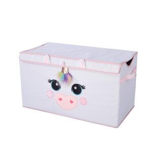 heritage kids poly canvas collapsible toy storage trunk, 28" w, unicorn