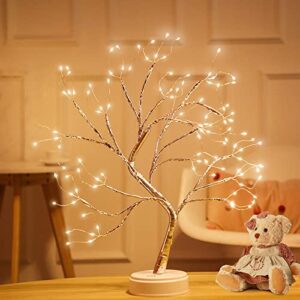 20" desktop bonsai tree light diy artificial tree 108 lighting for indoor wedding gifts with battery and usb power