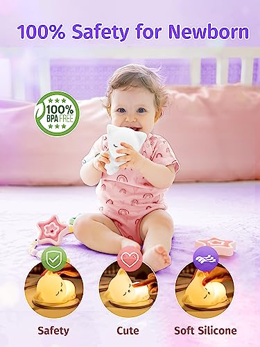 Mubarek Cat Night Light for Kids, 16 Colors Dimmable Kids Night Light, Remote Silicone Night Lights for Kids Room, 1800mAh Rechargeable Cute Lamp,Timer Baby Night Light for Kids,Cute Gifts for Girls