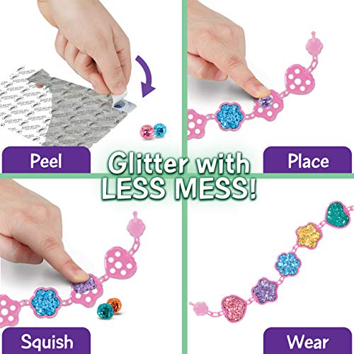Crayola Glitter Dots Jewelry Making Kit, DIY Charm Bracelets & Necklaces, Gift for Girls and Boys, Ages 5, 6, 7, 8, Multi