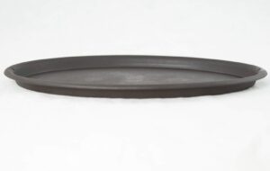 oval plastic humidity/drip tray for bonsai tree 15.75"x 11"x 0.75"- brown