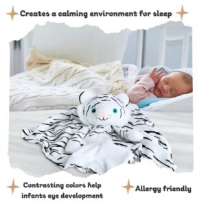 Portable Sound Machine Baby - White Noise & Lullaby – Toddler Sleep Aid - Baby Boy or Girl - Baby Shower - White Tiger Baby Blanket – Plush & Cuddly – Miracle for Reducing Night Time Wake ups