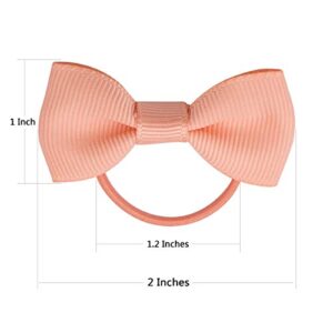 Baby Hair Ties with Bows for Toddler - 2 Inch Elastic Ponytail Holders Small Hair Ties For Baby Girls Infants Hair Accessories 40 Pieces