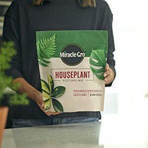 Miracle-Gro Houseplant Potting Mix: Fertilized, Perlite Soil for Indoor Gardening, Designed to Be Less Prone to Gnats, 4 qt.