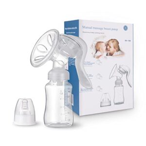 elfzone manual breast pump, adjustable suction silicone hand pump breastfeeding, small portable manual breast milk catcher baby feeding pumps & accessories, white, mothers day gifts