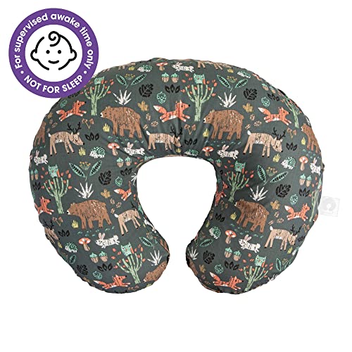 Boppy Original Support Nursing Pillow, Green Forest Animals, Ergonomic Breastfeeding, Bottle Feeding, and Bonding, Firm Hypoallergenic Fiber Fill, Removable Cover, Machine Washable