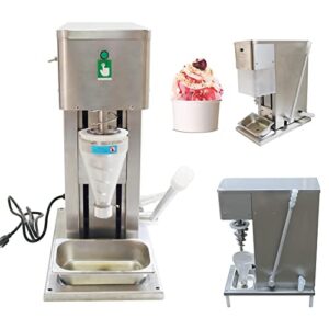 INTBUYING 110V 750W Frozen Fruit Ice Cream Yogurt Blender, 304 Stainless Steel Swirl Spiral Mixing Blade, Frozen Milkshake Fruit Dessert Mixer with Two Cone Hopper