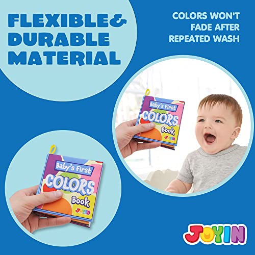 JOYIN 12 Pcs Bath Books, Nontoxic Fabric Soft Crinkly Cloth Books, Waterproof, Bathtub Pool and Early Education First Toys for Infant Newborn Baby Toddlers Kids Birthday Gifts