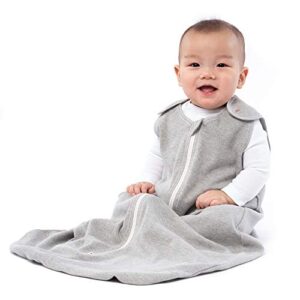baby deedee cotton sleep nest basic sleeping sack, baby sleeping bag wearable blanket, infants and toddlers, calming gray, large (18-36 months)