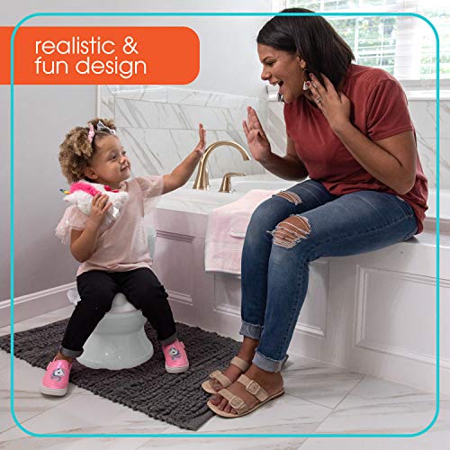 Summer My Size Potty Lights and Songs Transitions, White – Realistic Potty Training Toilet with Interactive Handle that Plays Music for Kids, Removable Potty Topper/Pot, Wipe Compartment, Splash Guard