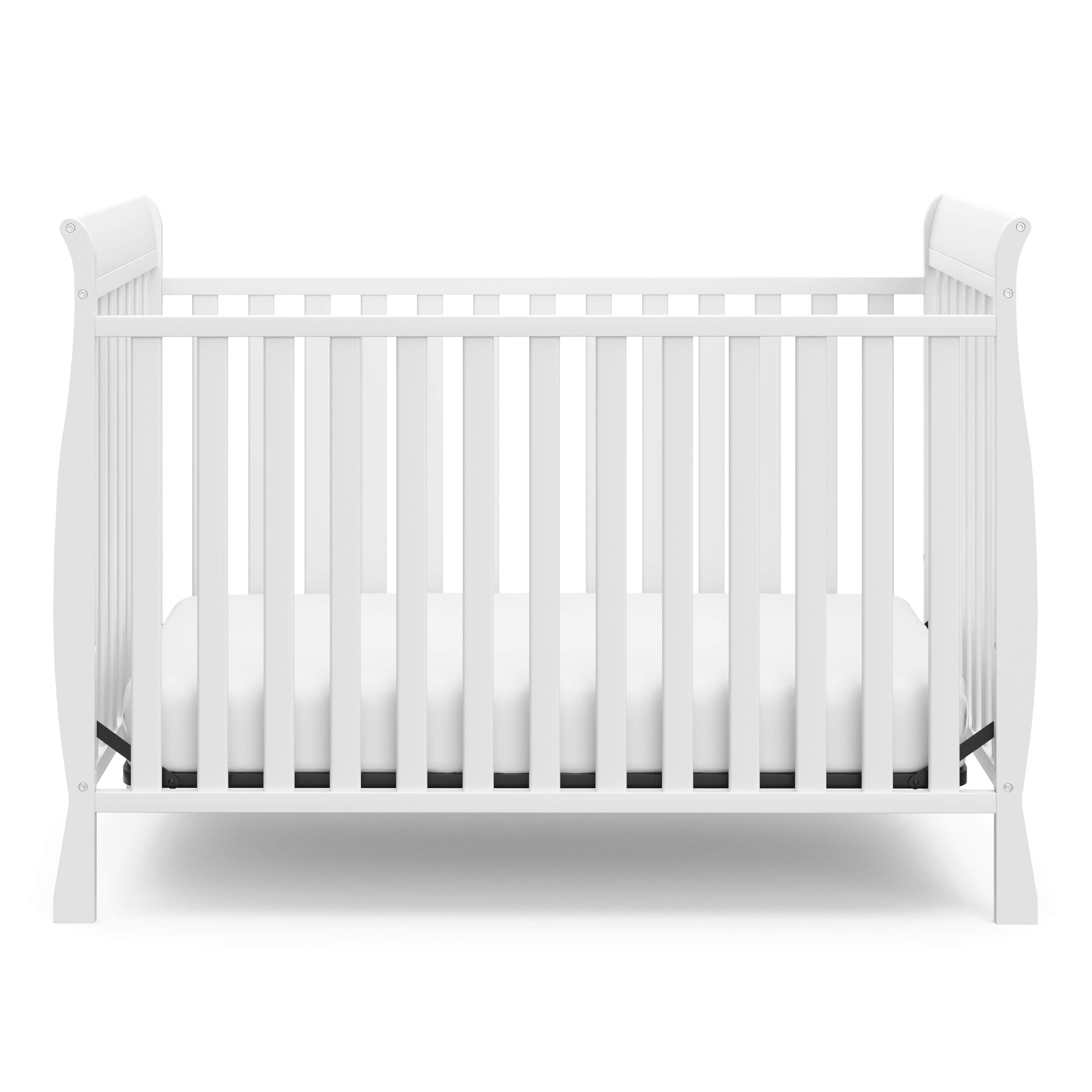 Graco Storkcraft Maxwell Convertible Crib (White) – GREENGUARD Gold Certified, Converts to Toddler Bed and Daybed, Fits Standard Full-Size Crib Mattress, Classic Crib with Traditional Sleigh Design