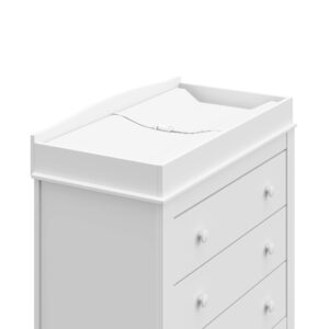 Graco Noah 3 Drawer Chest with Changing Topper (White) – GREENGUARD Gold Certified, Baby Dresser With Changing Table Top, Dresser for Nursery, 3 Drawer Kids Dresser