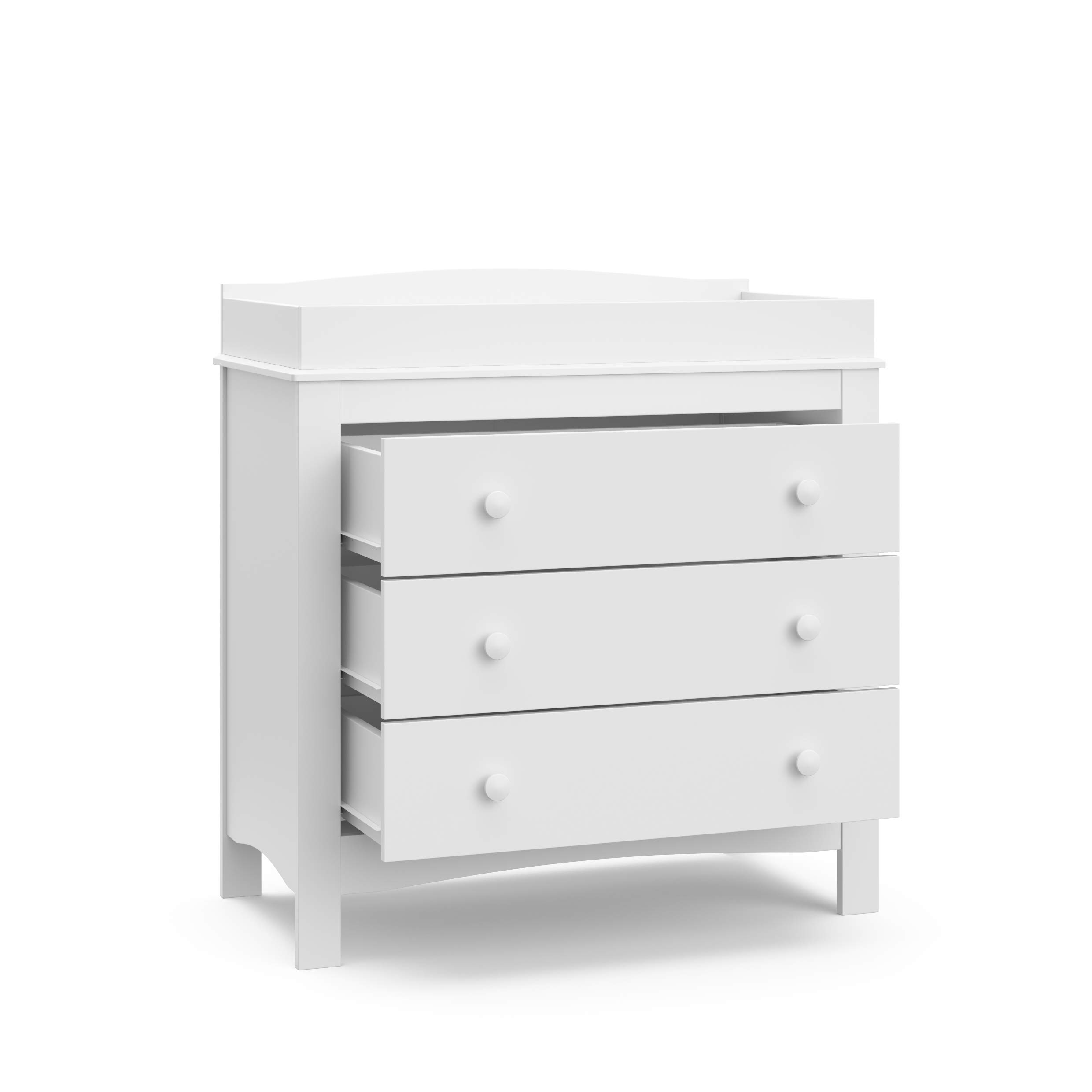 Graco Noah 3 Drawer Chest with Changing Topper (White) – GREENGUARD Gold Certified, Baby Dresser With Changing Table Top, Dresser for Nursery, 3 Drawer Kids Dresser