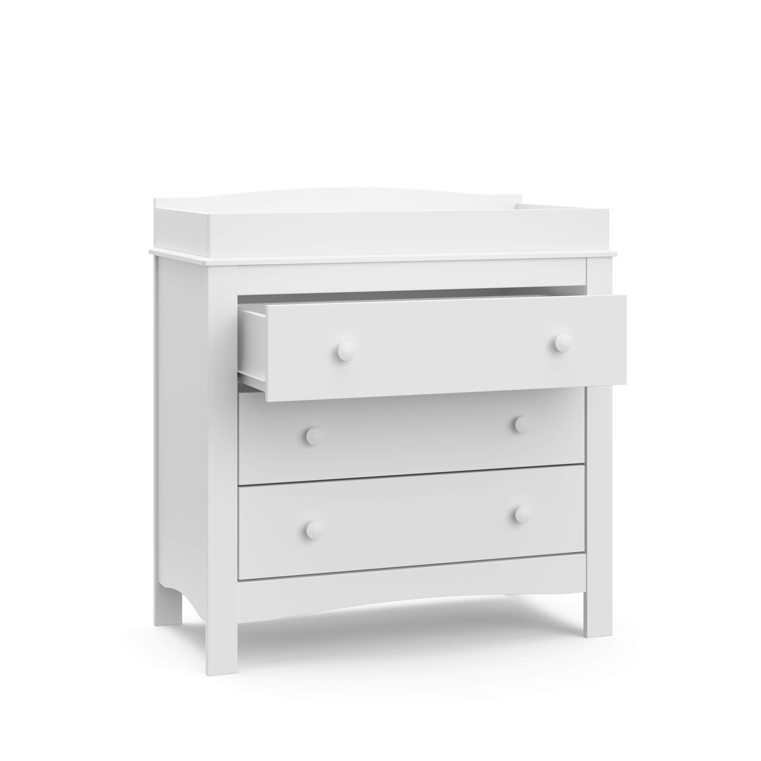 Graco Noah 3 Drawer Chest with Changing Topper (White) – GREENGUARD Gold Certified, Baby Dresser With Changing Table Top, Dresser for Nursery, 3 Drawer Kids Dresser