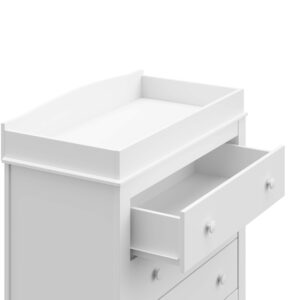 Graco Noah 3 Drawer Chest with Changing Topper (White) – GREENGUARD Gold Certified, Baby Dresser With Changing Table Top, Dresser for Nursery, 3 Drawer Kids Dresser