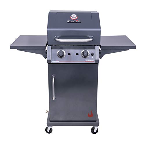 Char-Broil 463655621 Performance TRU-Infrared 2-Burner Cabinet Style Liquid Propane Gas Grill, Metallic Gray