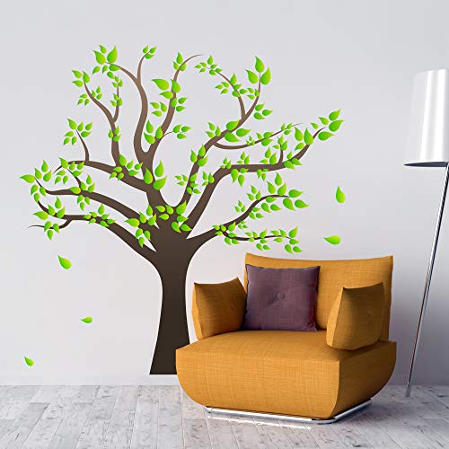 RW-1080 3D Green Tree Wall Stickers Family Photo Tree Wall Decal Removable Peel and Stick DIY Art Wallpaper for Kids Girls Babys Bedroom Bathroom Living Room Nursery Offices