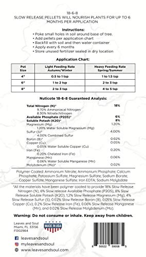 Leaves and Soul Bonsai Fertilizer Pellets |18-6-8 Slow Release Pellets for Seedlings, Mature Plants, All Tree Types | Multi-Purpose Blend & Gardening Supplies, No Fillers | 5.2 oz Resealable Packaging