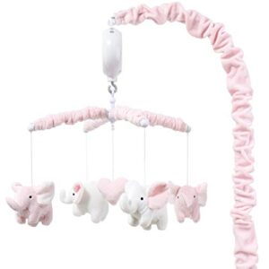 the peanutshell pink elephant musical crib mobile - digital music box with 12 lullabies