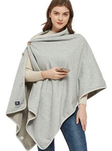 radia smart emf poncho - radiation blanket, 5g anti-radiation, wearable faraday blanket, rf shielding, wifi blocker, protection clothing 28" x 72", grey